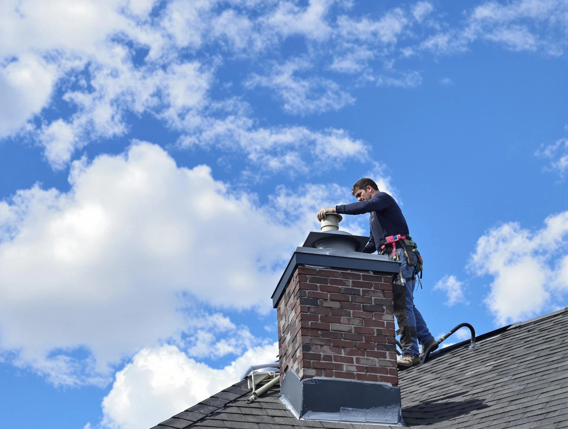 Hyrum Chimney Sweep installing a sturdy chimney cap in Hyrum, UT