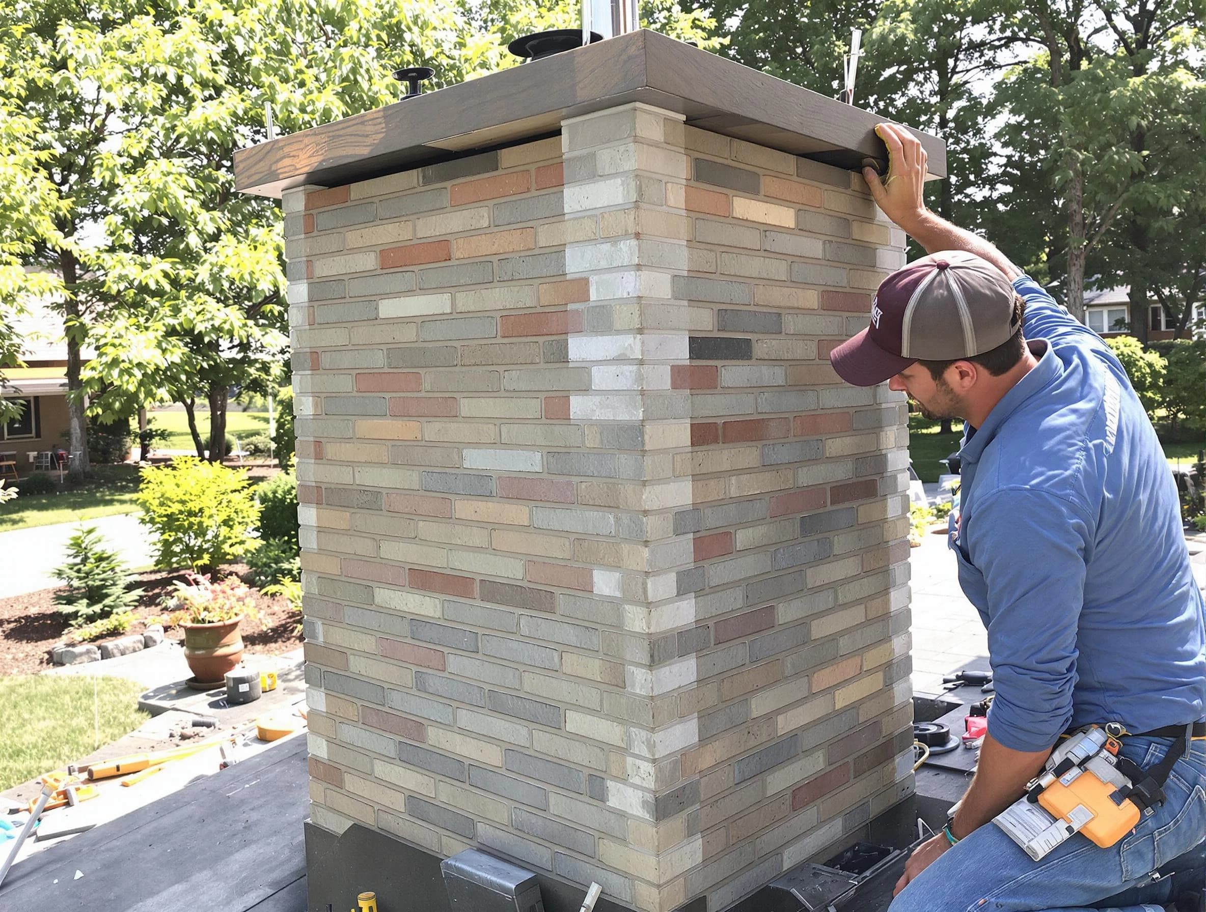 Hyrum Chimney Sweep completing a modern chimney remodel in Hyrum, UT