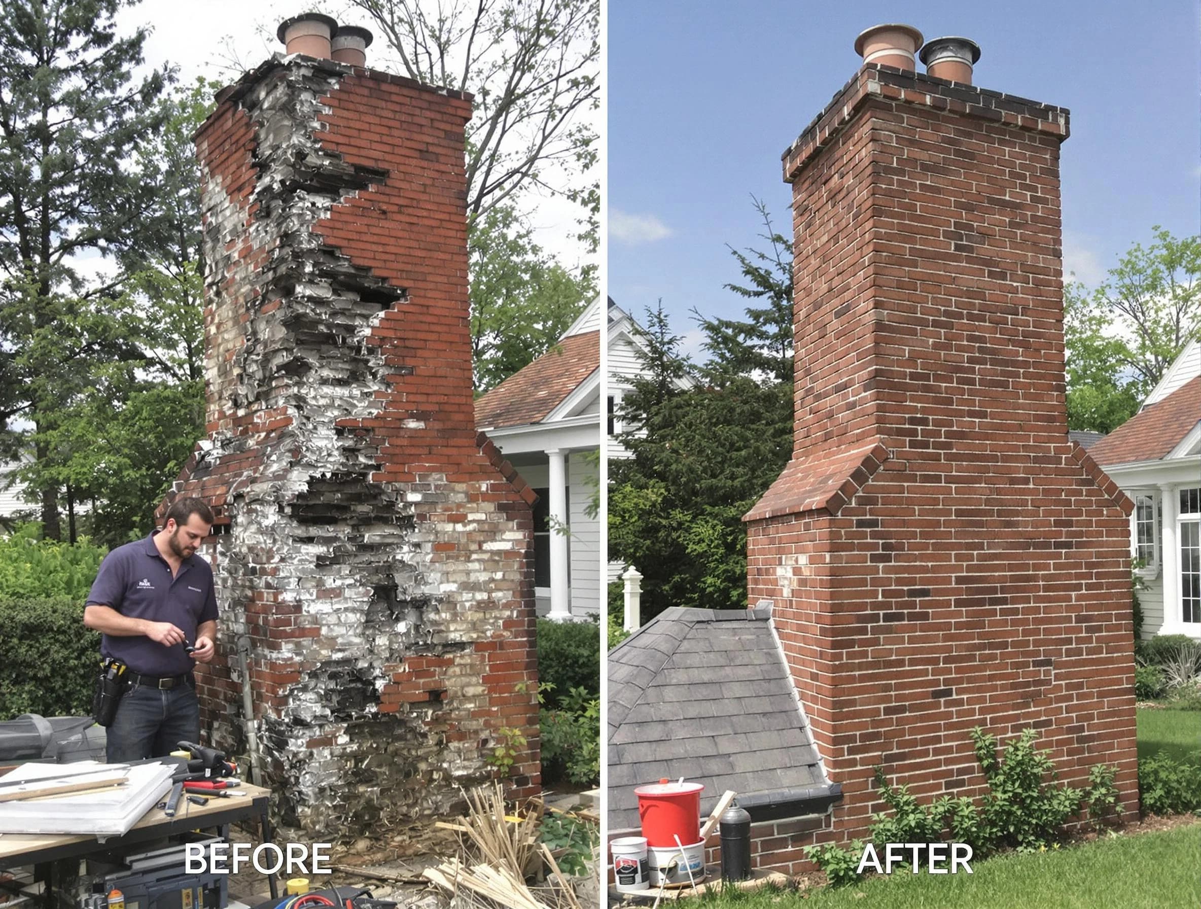 Hyrum Chimney Sweep performing a full chimney restoration in Hyrum, UT