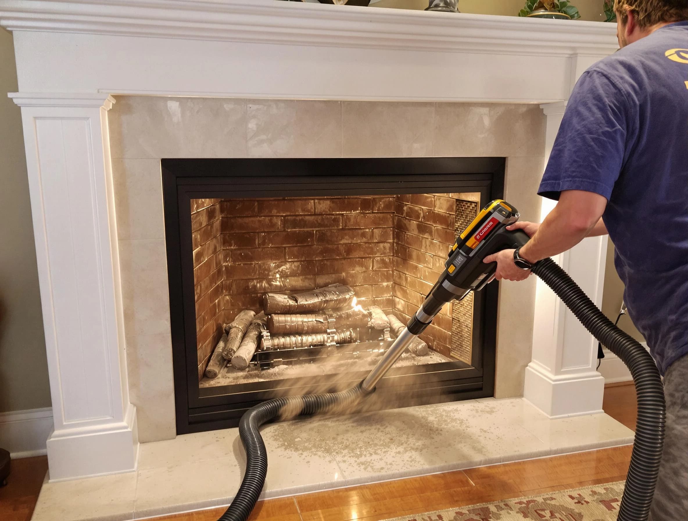 Fireplace cleaning performed by Hyrum Chimney Sweep in Hyrum, UT