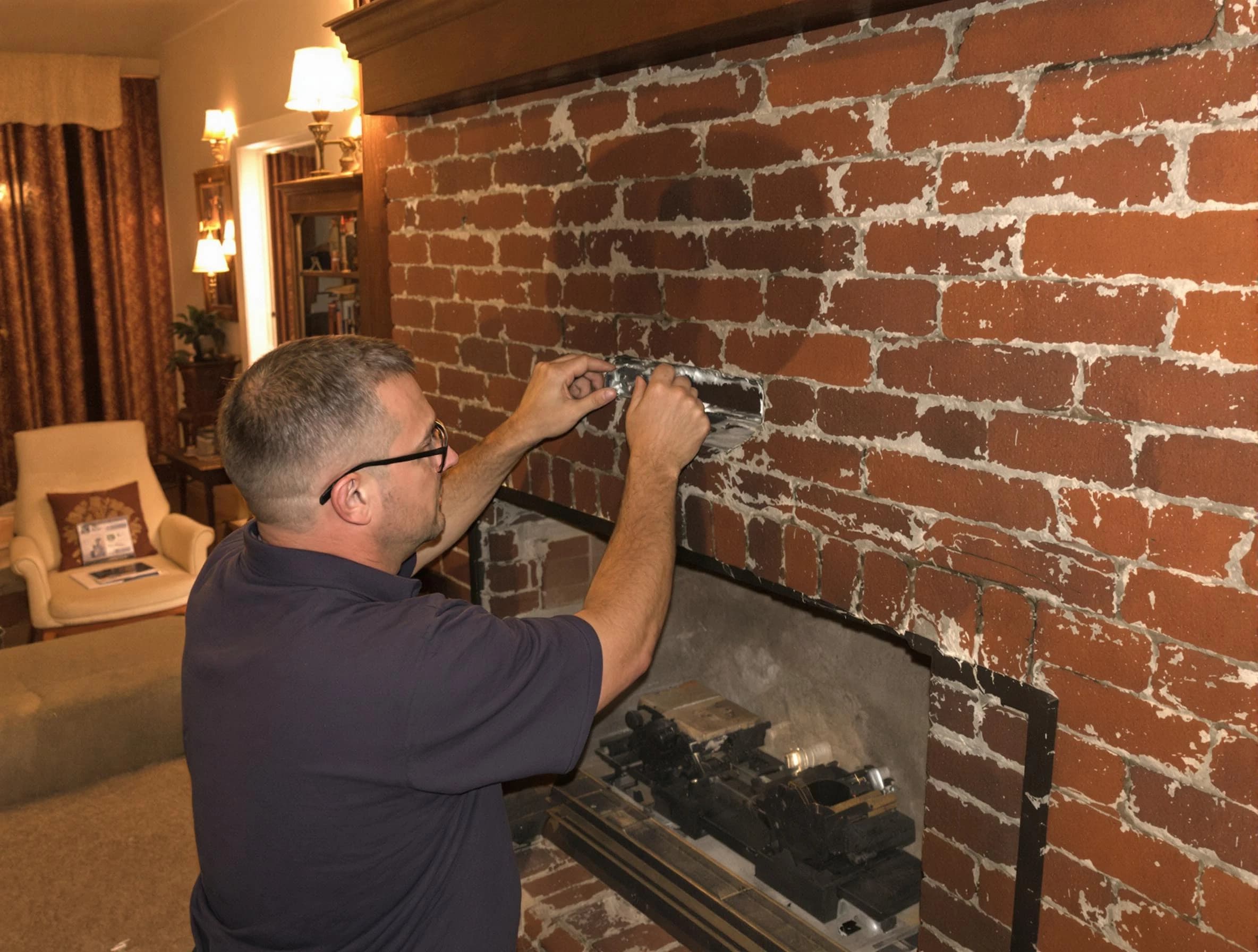 Hyrum Chimney Sweep expert fixing a fireplace in Hyrum, UT