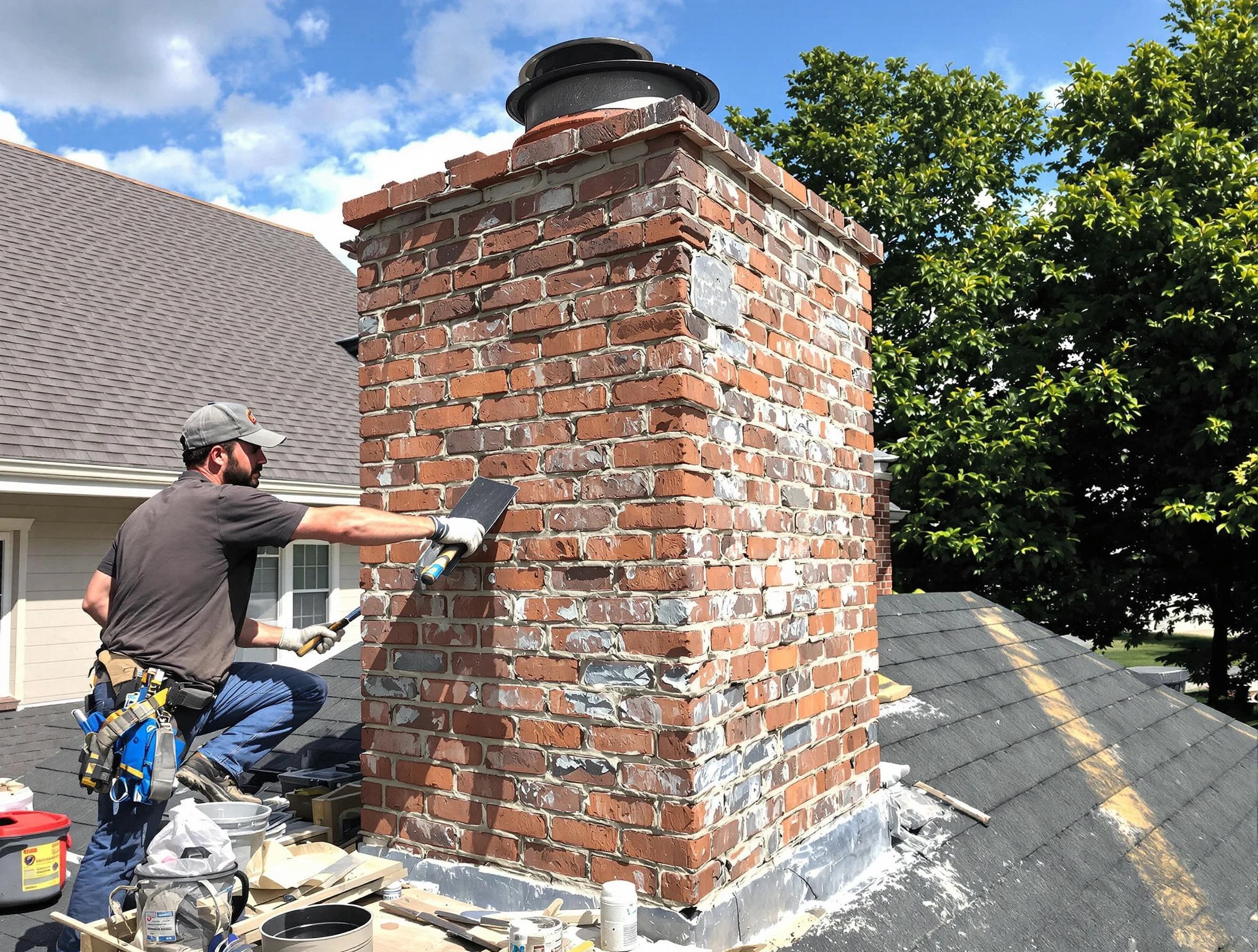 Completed chimney rebuild by Hyrum Chimney Sweep in Hyrum, UT