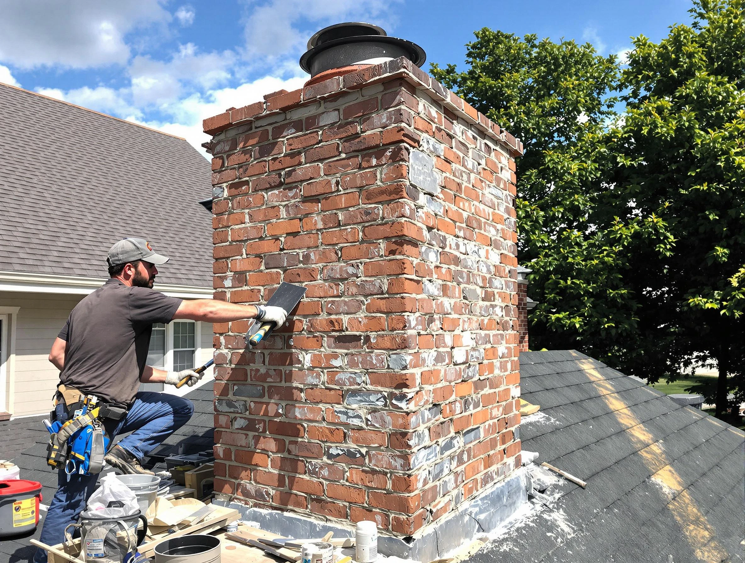 Completed chimney rebuild by Hyrum Chimney Sweep in Hyrum, UT