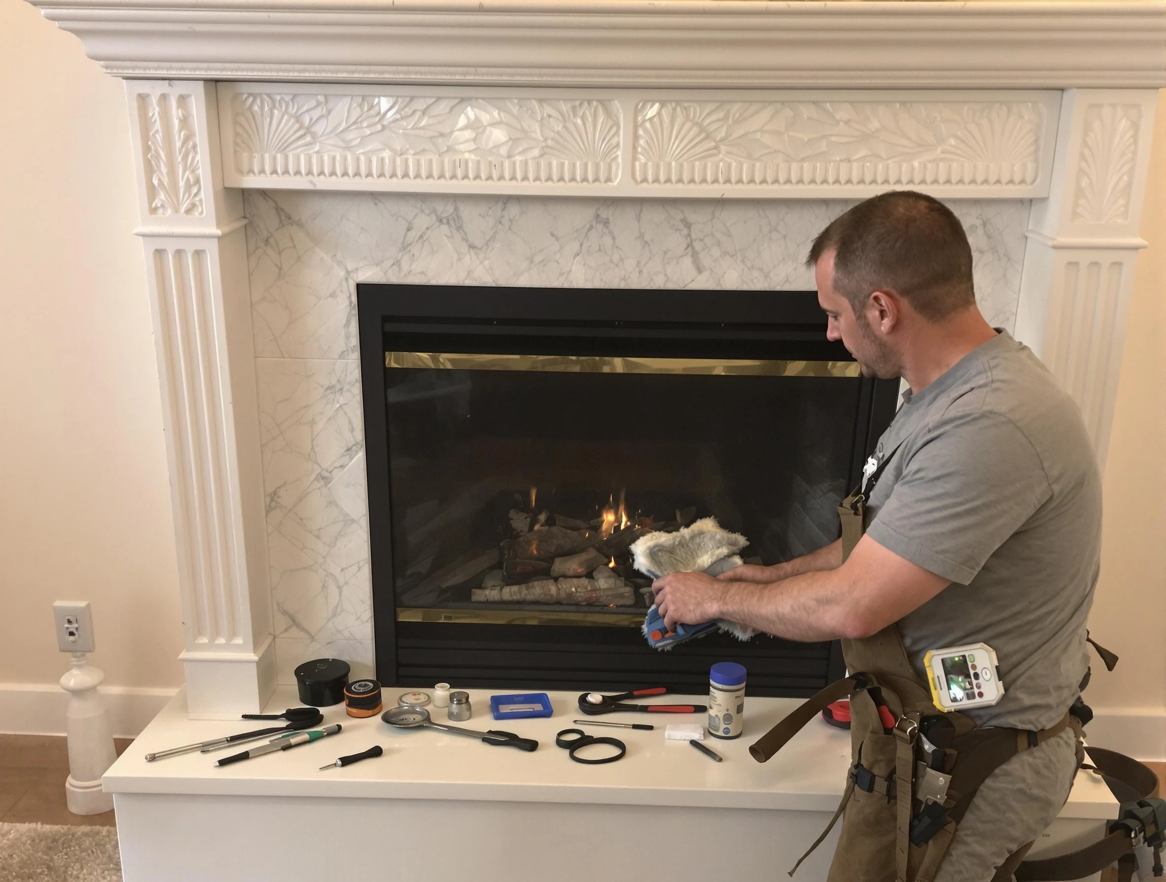 Hyrum Chimney Sweep performing fireplace maintenance in Hyrum, UT