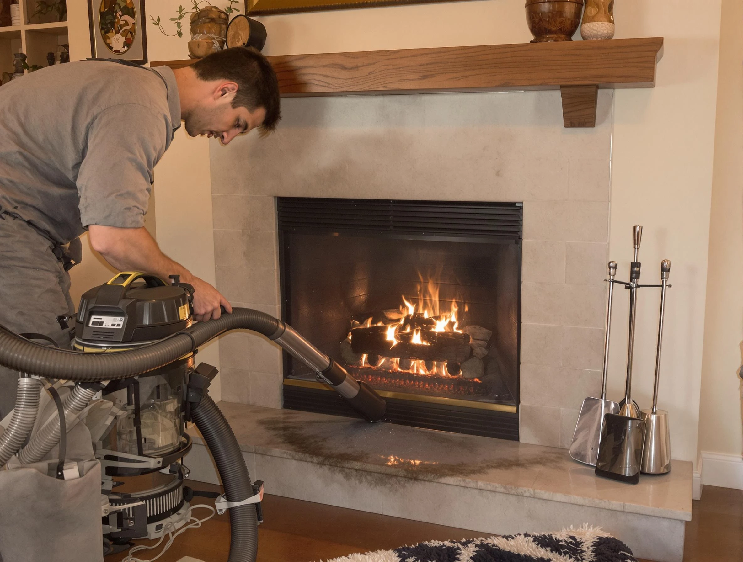 Routine fireplace upkeep by Hyrum Chimney Sweep in Hyrum, UT